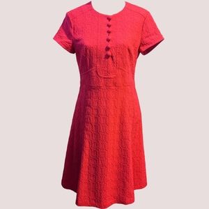 Nanette Lepore Pink Textured Fit & Flare Dress